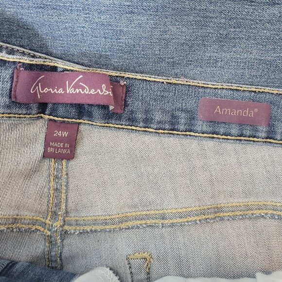 Glorai Vanderbilt Amanda Women Jeans 24W Plus Straight Leg Medium Blue SL52E - Picture 7 of 9